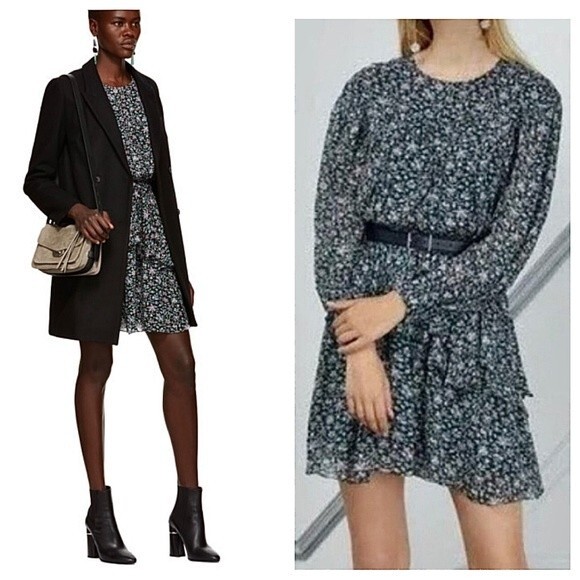 Etoile Isabel Marant Java Dress Black Ditsy Floral Printed Size Euro 38 S/M - Picture 4 of 9